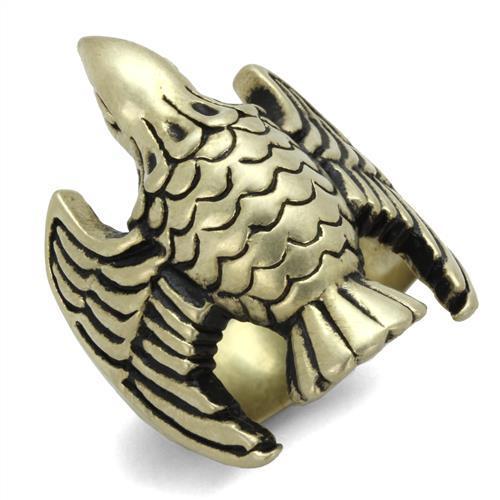 TK2466 - IP Antique Copper Stainless Steel Ring with Epoxy  in Jet-0