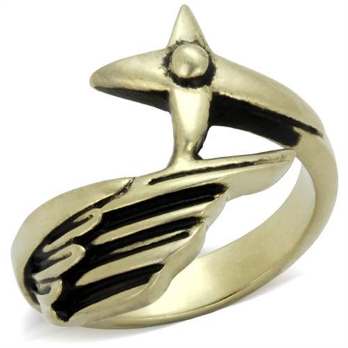 TK2470 - IP Antique Copper Stainless Steel Ring with Epoxy  in Jet-0