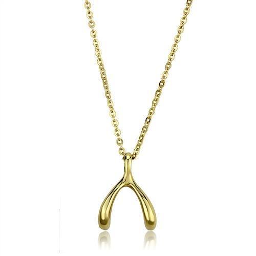 TK2528 - IP Gold(Ion Plating) Stainless Steel Chain Pendant with No Stone Alamode
