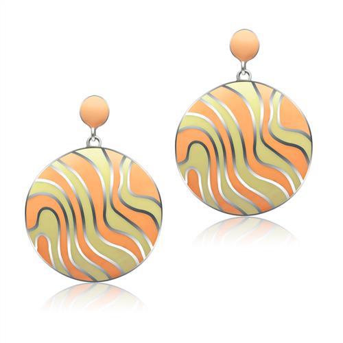 TK280 - High polished (no plating) Stainless Steel Earrings with No Stone-0