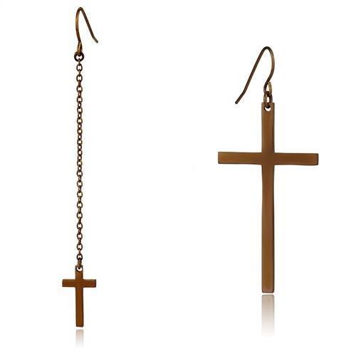 TK2815 - IP Coffee light Stainless Steel Earrings with No Stone-0