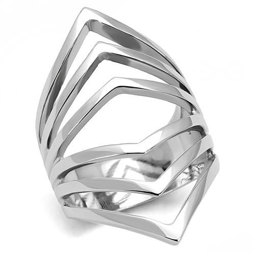 TK3144 - High polished (no plating) Stainless Steel Ring with No Stone Alamode