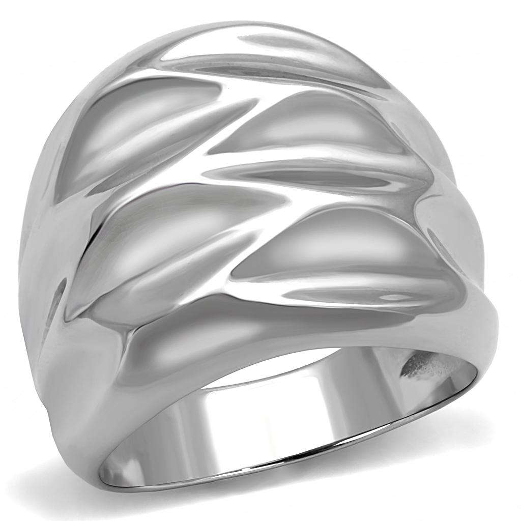 TK3262 - High polished (no plating) Stainless Steel Ring with No Stone Alamode