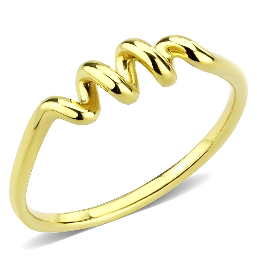 TK3626 - IP Gold(Ion Plating) Stainless Steel Ring with No Stone Alamode