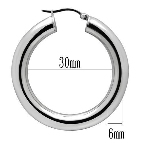 TK424 - High polished (no plating) Stainless Steel Earrings with No Stone Alamode