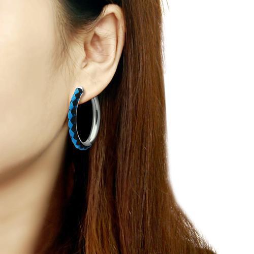 TK432 - High polished (no plating) Stainless Steel Earrings with No Stone Alamode