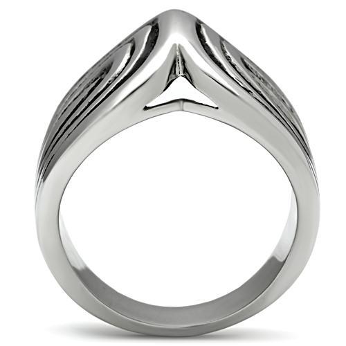 TK521 - High polished (no plating) Stainless Steel Ring with No Stone Alamode