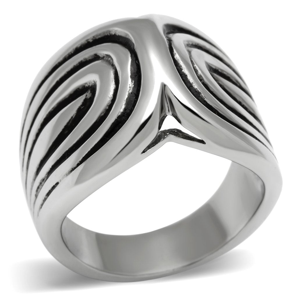 TK521 - High polished (no plating) Stainless Steel Ring with No Stone Alamode