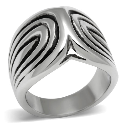 TK521 - High polished (no plating) Stainless Steel Ring with No Stone Alamode