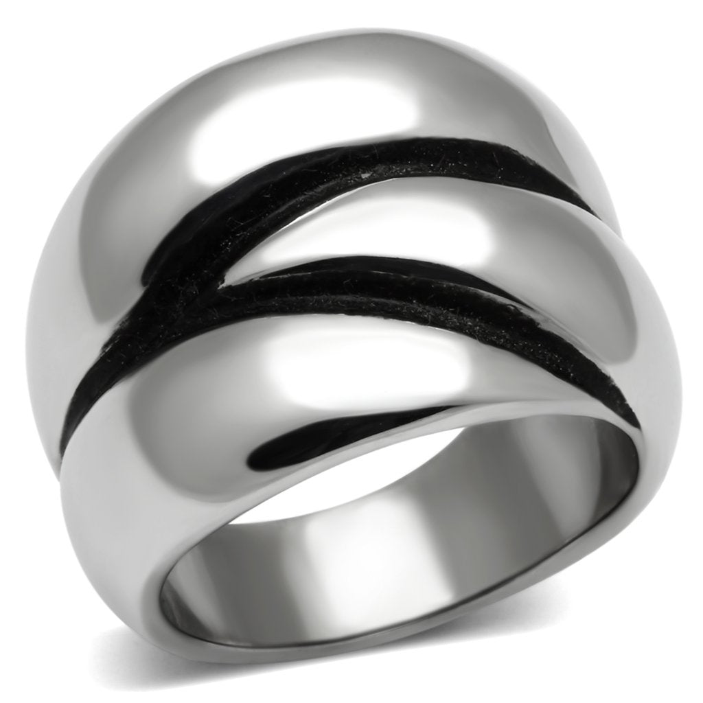 TK633 - High polished (no plating) Stainless Steel Ring with No Stone Alamode