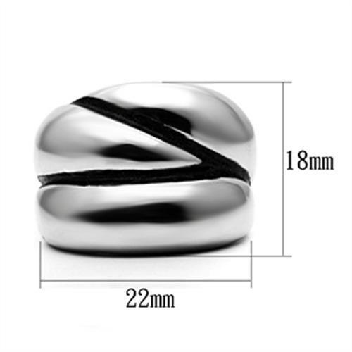 TK633 - High polished (no plating) Stainless Steel Ring with No Stone Alamode