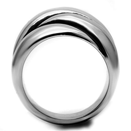 TK633 - High polished (no plating) Stainless Steel Ring with No Stone Alamode