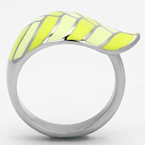 TK801 - High polished (no plating) Stainless Steel Ring with Epoxy  in Multi Color Alamode