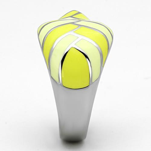 TK801 - High polished (no plating) Stainless Steel Ring with Epoxy  in Multi Color Alamode