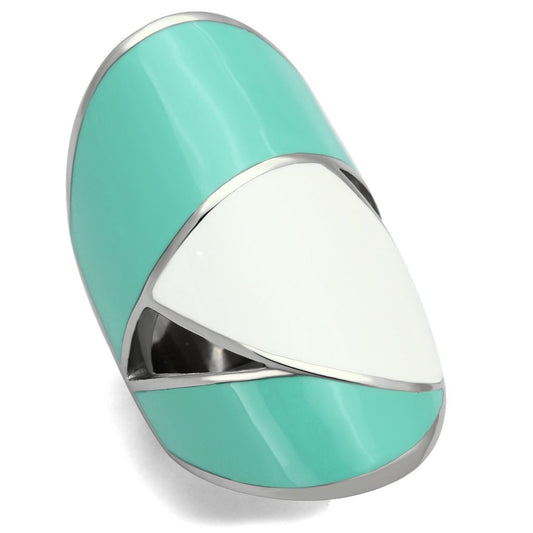 TK808 - High polished (no plating) Stainless Steel Ring with Epoxy  in Multi Color-0