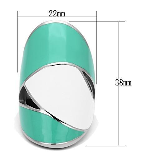 TK808 - High polished (no plating) Stainless Steel Ring with Epoxy  in Multi Color-1