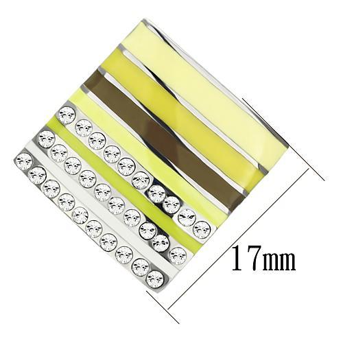 TK909 - High polished (no plating) Stainless Steel Earrings with Top Grade Crystal  in Clear-1