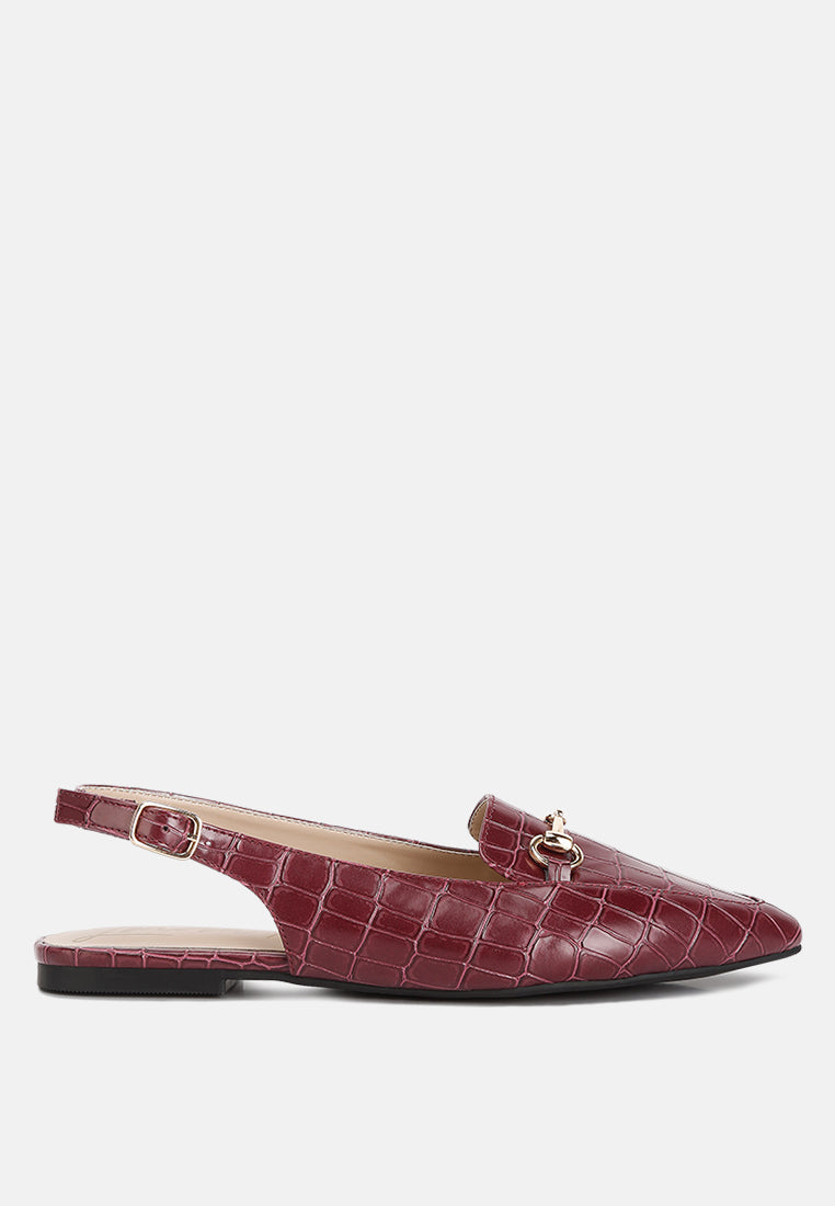 Trempe Croc Slingback Flat Sandals London Rag