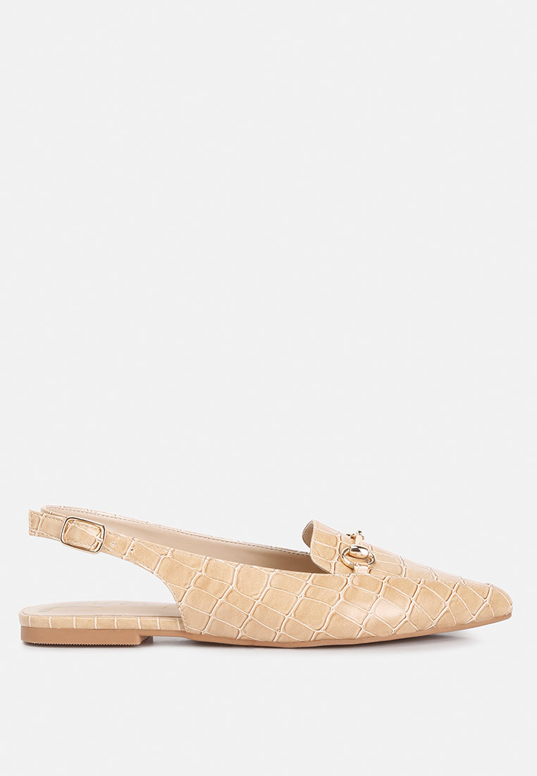 Trempe Croc Slingback Flat Sandals London Rag