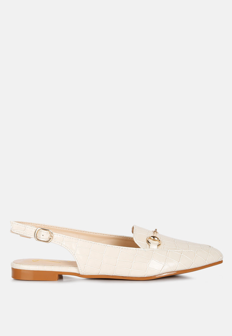Trempe Croc Slingback Flat Sandals London Rag