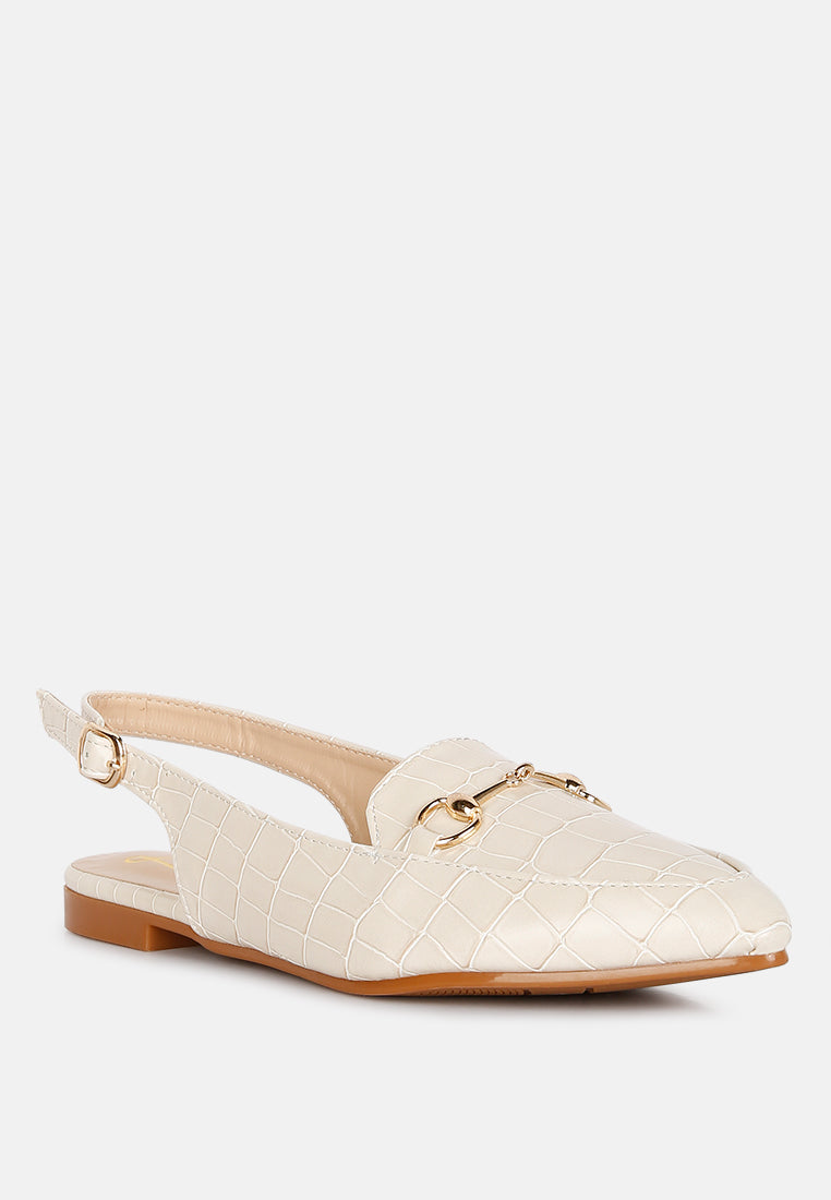 Trempe Croc Slingback Flat Sandals London Rag