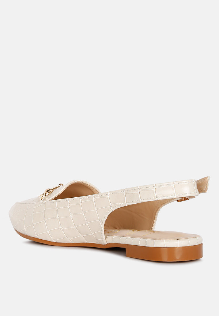 Trempe Croc Slingback Flat Sandals London Rag