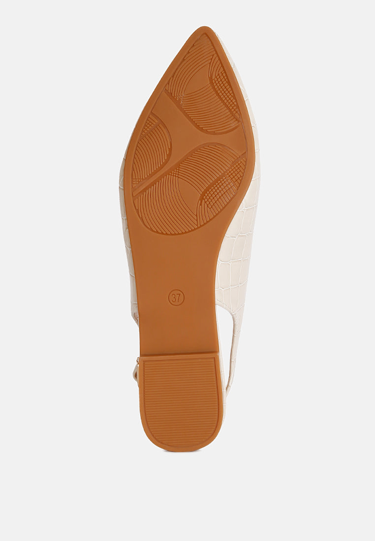 Trempe Croc Slingback Flat Sandals London Rag