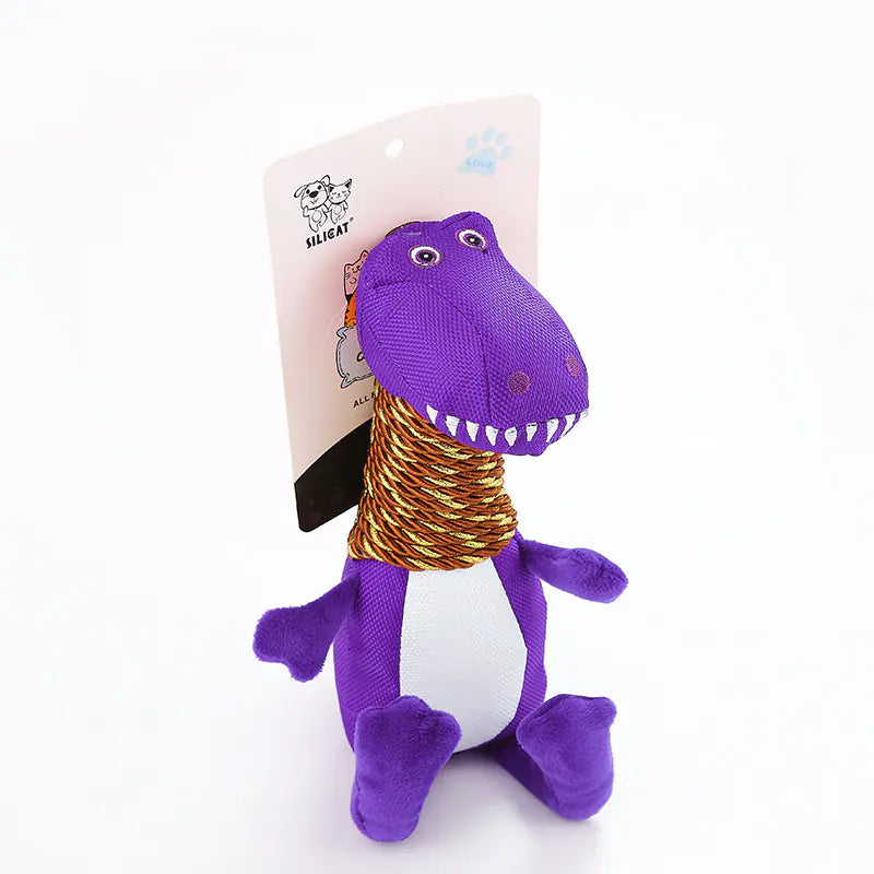 Plush Dinosaur Dog Toy with Sound and Chew Features Best YouTube Store