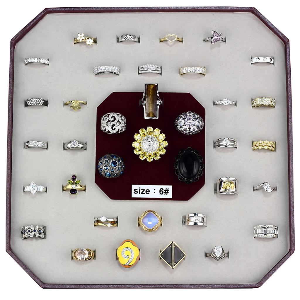VK-009-SIZE6 - Assorted Brass Ring with Assorted  in Assorted Alamode