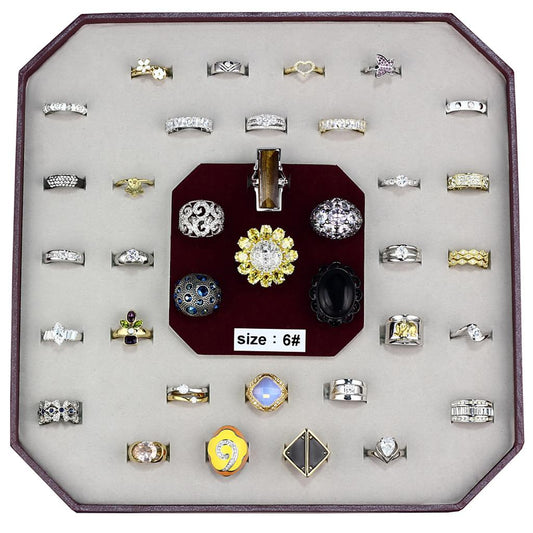 VK-009-SIZE6 - Assorted Brass Ring with Assorted  in Assorted Alamode