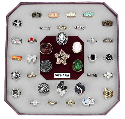 VK-021-SIZE8 - Assorted Brass Ring with Assorted  in Assorted-0