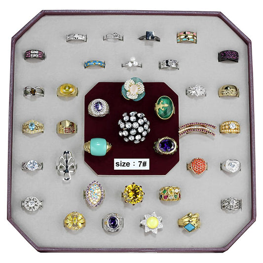 VK-026-SIZE7 - Assorted Brass Ring with Assorted  in Assorted Alamode