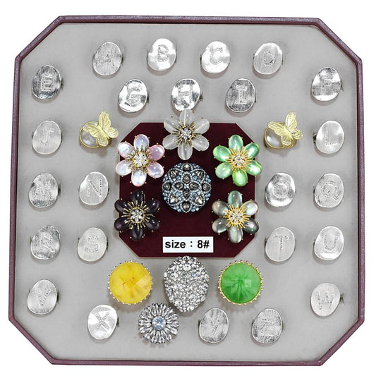 VK-034-SIZE8 - Assorted Brass Ring with Assorted  in Assorted Alamode