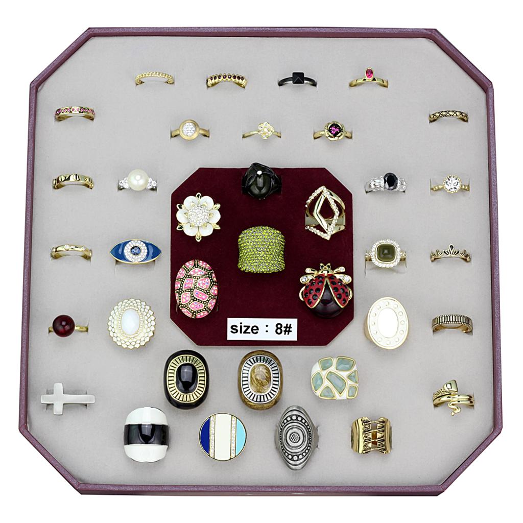 VK-042-SIZE8 - Assorted Brass Ring with Assorted  in Assorted Alamode