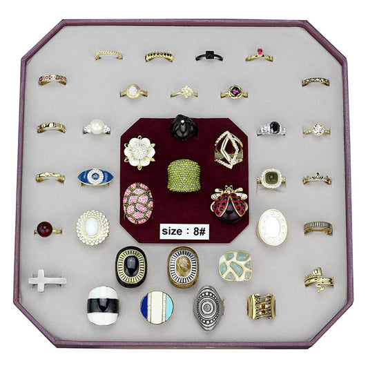 VK-042-SIZE8 - Assorted Brass Ring with Assorted  in Assorted Alamode