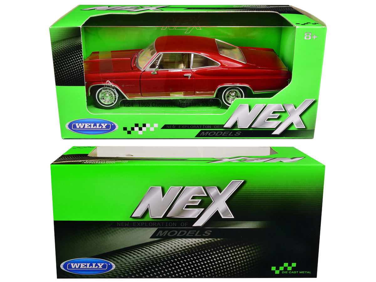1965 Chevrolet Impala SS 396 Red Metallic "NEX Models" 1/24 Diecast Model Car by Welly-2