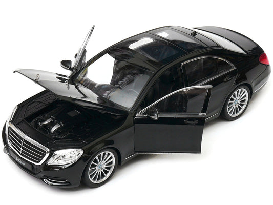Mercedes Benz S Class with Sunroof Black "NEX Models" 1/24 Diecast Model Car by Welly Welly