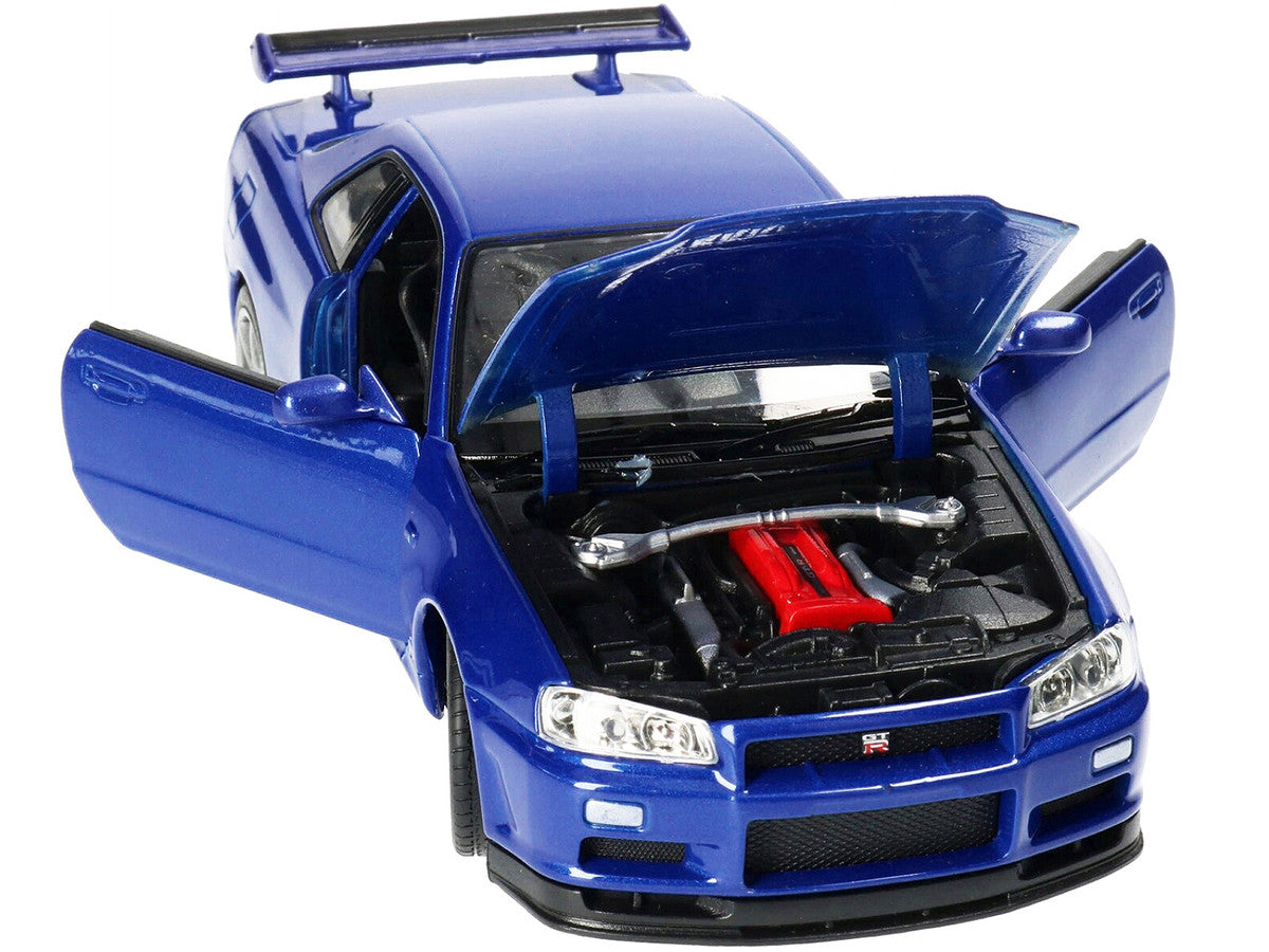 Nissan Skyline GT-R (R34) RHD (Right Hand Drive) Blue Metallic "NEX Models" 1/24 Diecast Model Car by Welly Welly