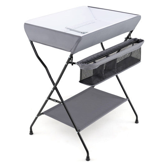 Costway Baby Storage Folding Diaper Changing Table-Gray W2B