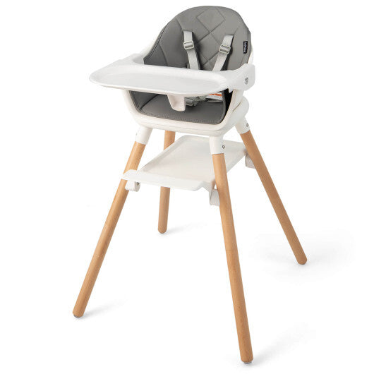 Costway 6-in-1 Baby High Chair with Removable Dishwasher and Safe Tray-White W2B