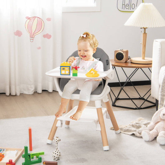 Costway 6-in-1 Baby High Chair with Removable Dishwasher and Safe Tray-White W2B