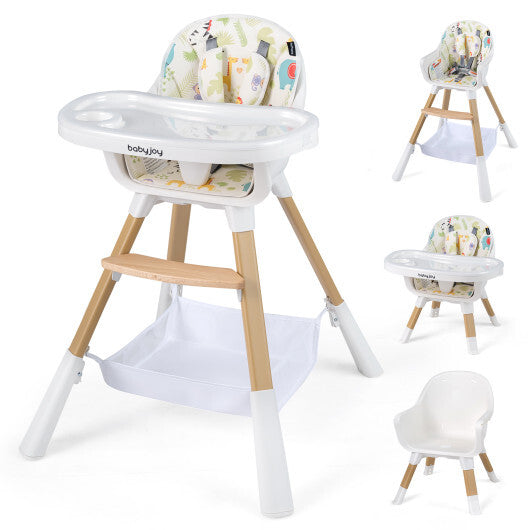 Costway 4 in 1 High Chair for Babies Convertible Toddler Highchair-Multicolor W2B