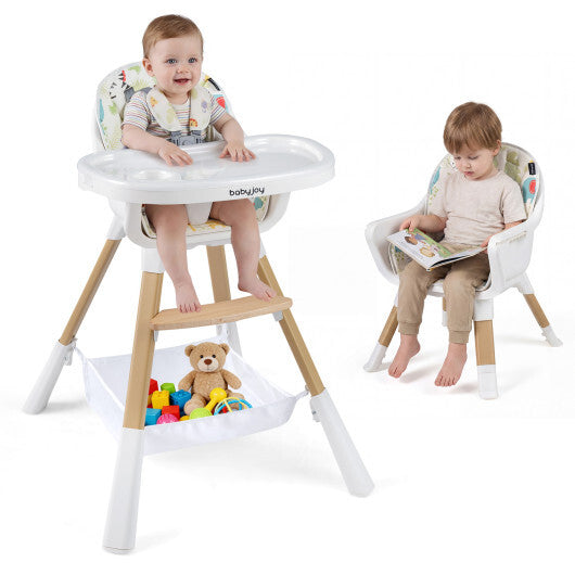 Costway 4 in 1 High Chair for Babies Convertible Toddler Highchair-Multicolor W2B