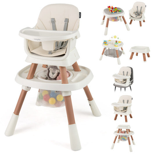 Costway 16-in-1 Baby High Chair with Activity Center and Booster Seat for Babies and Toddlers-White - Color: White W2B