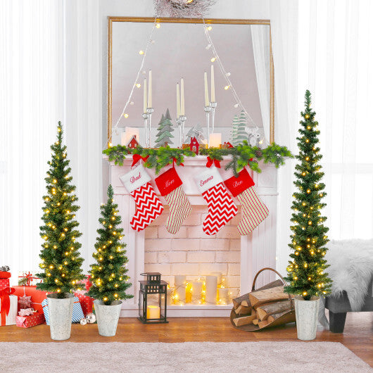 Costway Set of 3 Pre-Lit Artificial Christmas Trees with 423 Branch Tips 3  4  5 FT W2B
