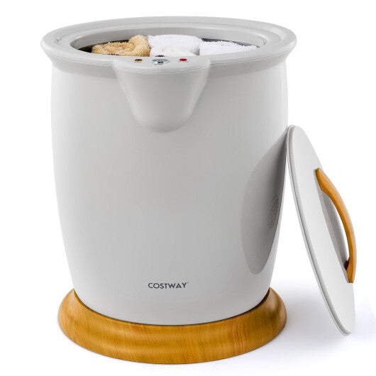 Costway Towel Warmer Bucket with Fragrance Holder and Auto Shut-Gray W2B