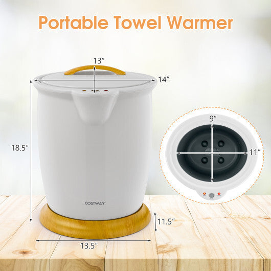 Costway Towel Warmer Bucket with Fragrance Holder and Auto Shut-Gray W2B