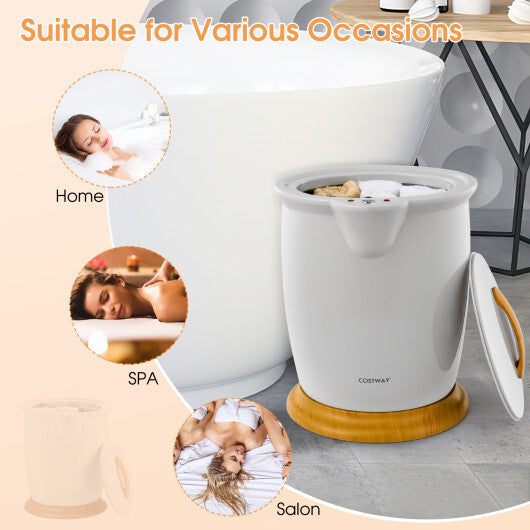 Costway Towel Warmer Bucket with Fragrance Holder and Auto Shut-Gray W2B