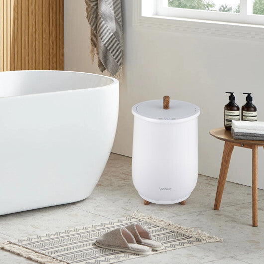 Costway 23L Large Luxury Bucket-Style Towel Warmer with Fragrant Disc Holder-White W2B