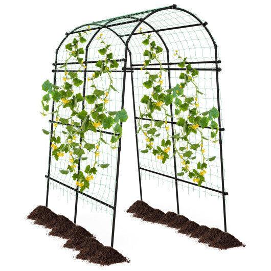 Costway 1 PCS 7.5FT Garden Arch Trellis Outdoor Plant Support Archway for Climbing Vine Flower W2B